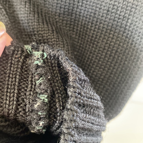 Vintage 1930s 1940s Black Wool Cardigan M - Picture 11 of 13